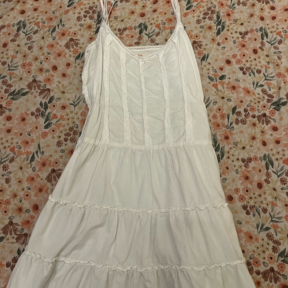 Vintage Free People White Lace Mini Dress